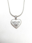 گردنبند زنجیر ماری استیل مدل قلب سفید